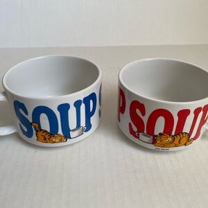 Set of 2 Vintage 1978 Enesco Garfield Soup Mugs/Cups – Excellent Condition